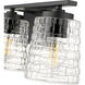 Saben 3 Light 23 inch Matte Black Vanity Light Wall Light